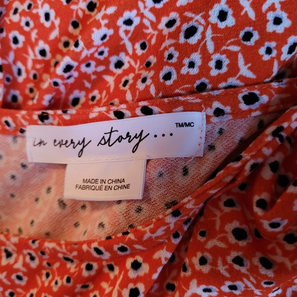 (4X)  Midi Orange/Red Dress - Picture 2 of 7